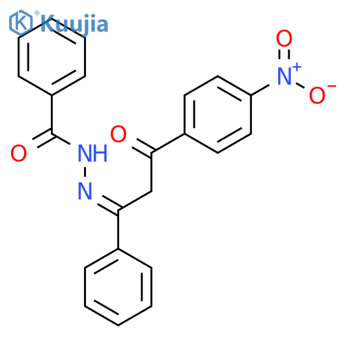 Benzoic acid, [3-(4-nitrophenyl)-3-oxo-1-phenylpropylidene]hydrazide structure