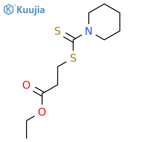 Propanoic acid, 3-[(1-piperidinylthioxomethyl)thio]-, ethyl ester structure
