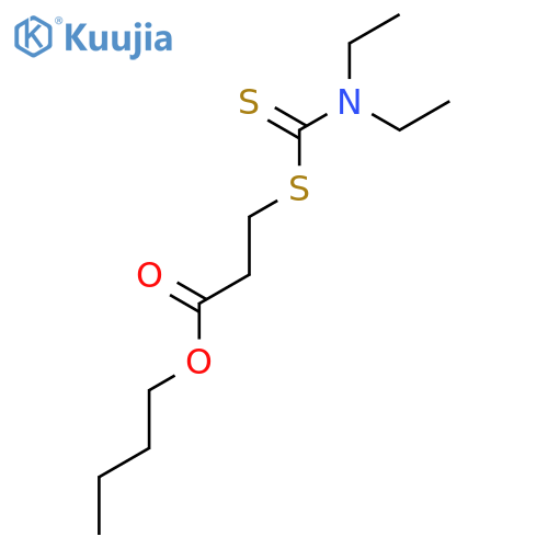 PROPANOIC ACID, 3-[[(DIETHYLAMINO)THIOXOMETHYL]THIO]-, BUTYL ESTER structure