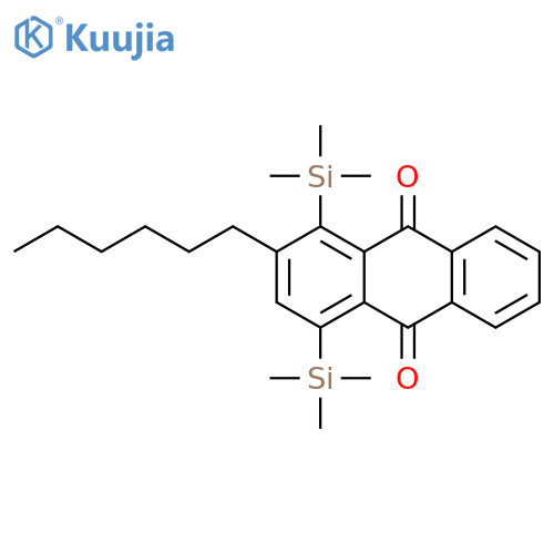 9,10-Anthracenedione, 2-hexyl-1,4-bis(trimethylsilyl)- structure