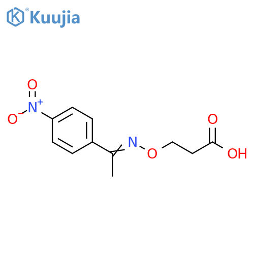 Propanoic acid, 3-[[[1-(4-nitrophenyl)ethylidene]amino]oxy]- structure