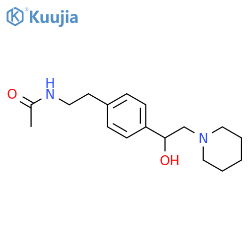 Acetamide, N-[2-[4-[1-hydroxy-2-(1-piperidinyl)ethyl]phenyl]ethyl]- structure