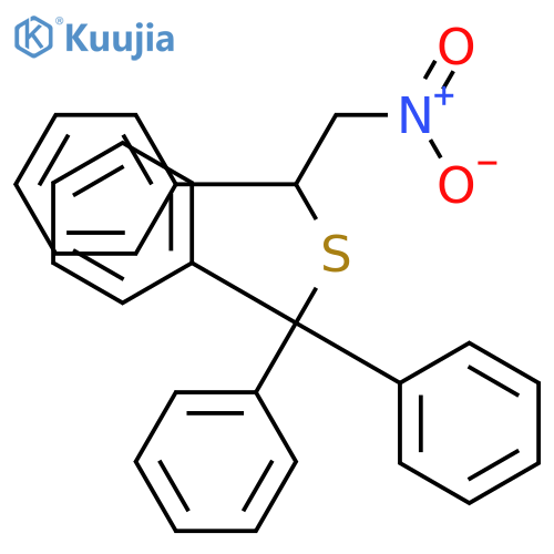 Benzene, 1,1',1''-[[(2-nitro-1-phenylethyl)thio]methylidyne]tris-, (-)- structure