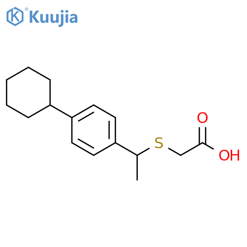 Acetic acid, [[1-(4-cyclohexylphenyl)ethyl]thio]- structure