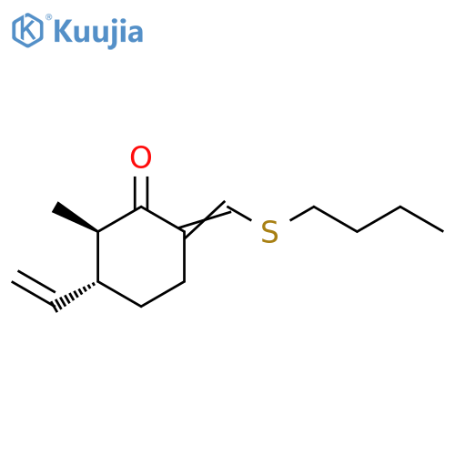 Cyclohexanone, 6-[(butylthio)methylene]-3-ethenyl-2-methyl-, trans- structure