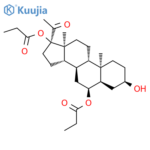 Pregnan-20-one, 3-hydroxy-6,17-bis(1-oxopropoxy)-, (3a,5b,6a)- structure