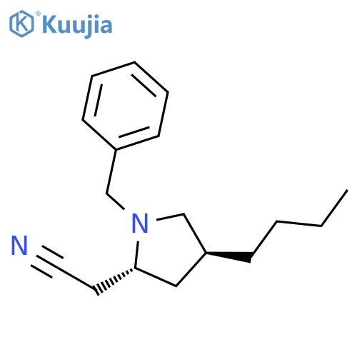 2-Pyrrolidineacetonitrile, 4-butyl-1-(phenylmethyl)-, (2R,4S)- structure