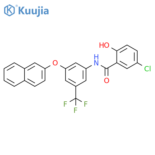 Benzamide,5-chloro-2-hydroxy-N-[3-(2-naphthalenyloxy)-5-(trifluoromethyl)phenyl]- structure