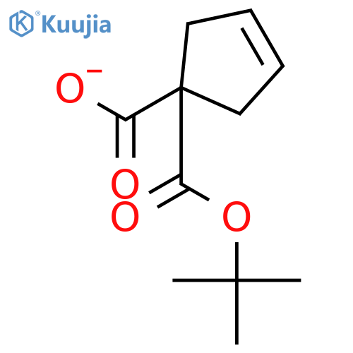 1-(tert-butoxy)carbonylcyclopent-3-ene-1-carboxylic acid structure