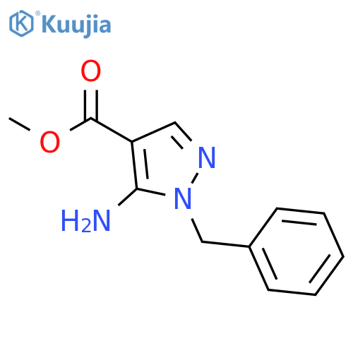 1H-PYRAZOLE-4-CARBOXYLIC ACID, 5-AMINO-1-(PHENYLMETHYL)-, METHYL ESTER structure