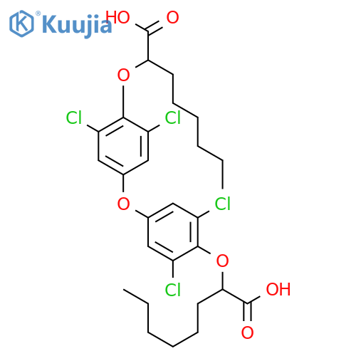 2,2'-{oxybis[(2,6-dichlorobenzene-4,1-diyl)oxy]}dioctanoic acid structure