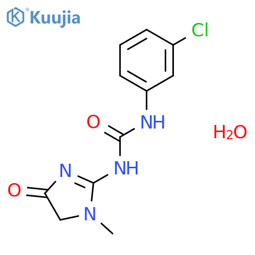 3-(3-chlorophenyl)-1-(1-methyl-4-oxo-5H-imidazol-2-yl)urea hydrate structure