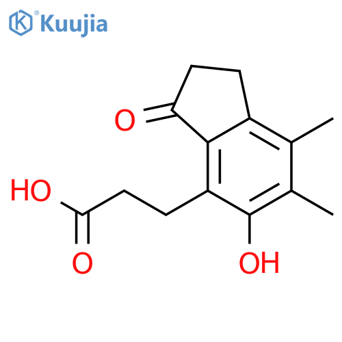 1H-INDENE-4-PROPANOIC ACID, 2,3-DIHYDRO-5-HYDROXY-6,7-DIMETHYL-3-OXO- structure