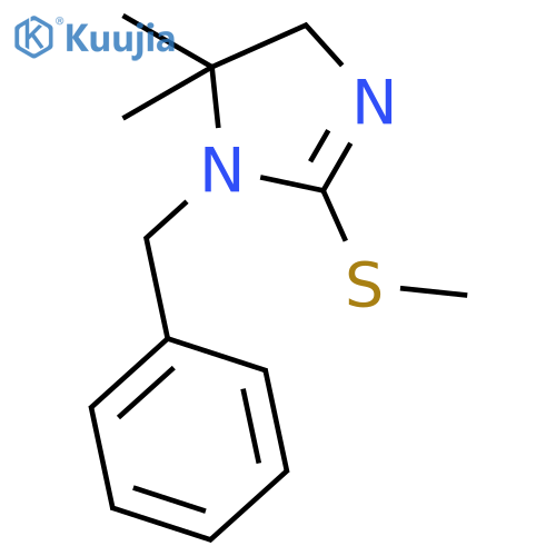 1H-Imidazole, 4,5-dihydro-5,5-dimethyl-2-(methylthio)-1-(phenylmethyl)- structure