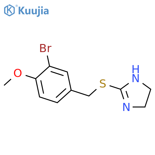1H-Imidazole, 2-[[(3-bromo-4-methoxyphenyl)methyl]thio]-4,5-dihydro- structure