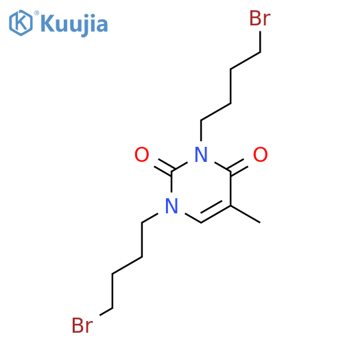 2,4(1H,3H)-PYRIMIDINEDIONE, 1,3-BIS(4-BROMOBUTYL)-5-METHYL- structure