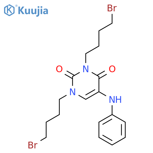 2,4(1H,3H)-Pyrimidinedione, 1,3-bis(4-bromobutyl)-5-(phenylamino)- structure