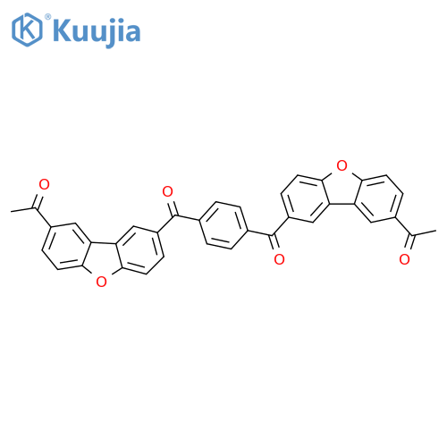 Ethanone, 1,1'-[1,4-phenylenebis(carbonyl-8,2-dibenzofurandiyl)]bis- (9CI) structure