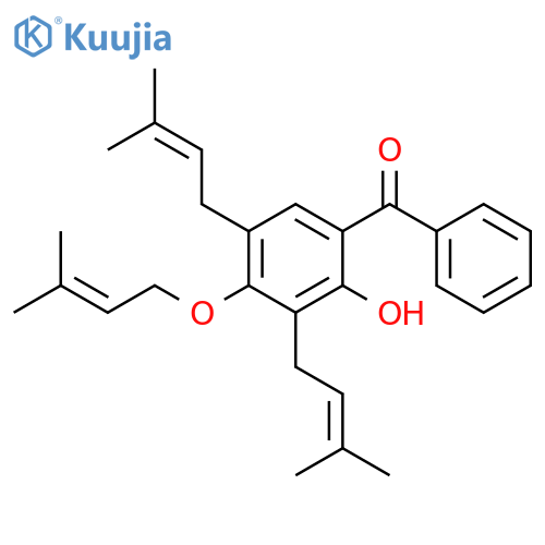 Methanone,[2-hydroxy-3,5-bis(3-methyl-2-butenyl)-4-[(3-methyl-2-butenyl)oxy]phenyl]phenyl- structure