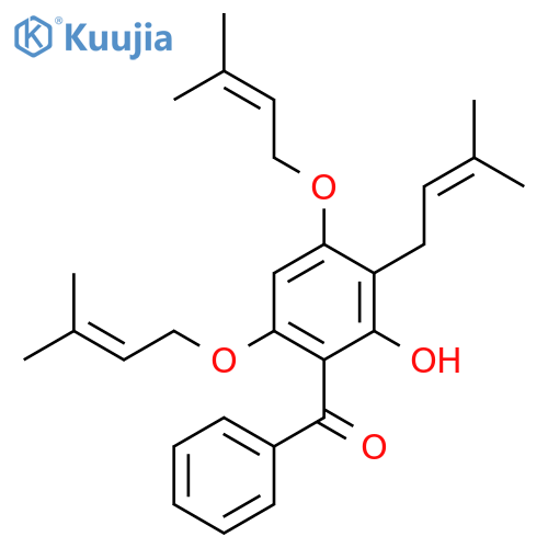 Methanone,[2-hydroxy-3-(3-methyl-2-butenyl)-4,6-bis[(3-methyl-2-butenyl)oxy]phenyl]phenyl- structure