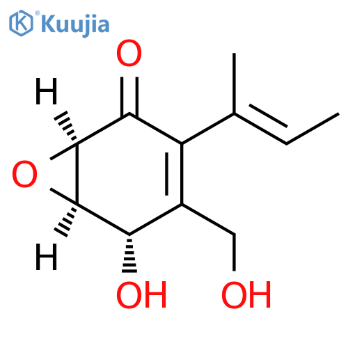 7-Oxabicyclo[4.1.0]hept-3-en-2-one, 5-hydroxy-4-(hydroxymethyl)-3-(1-methyl-1-propenyl)-, (1R,5S,6R)- (9CI) structure