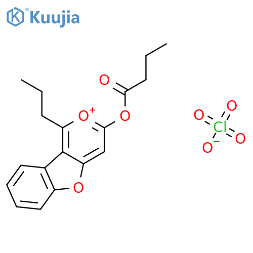 BENZOFURO[3,2-C]PYRYLIUM, 3-(1-OXOBUTOXY)-1-PROPYL-, PERCHLORATE structure