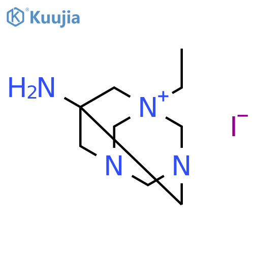 3,5-Diaza-1-azoniatricyclo[3.3.1.13,7]decane, 7-amino-1-ethyl-, iodide structure