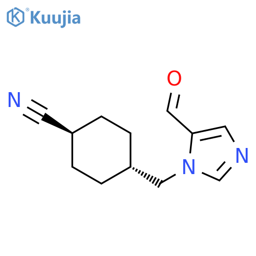 Cyclohexanecarbonitrile, 4-[(5-formyl-1H-imidazol-1-yl)methyl]-, trans- structure
