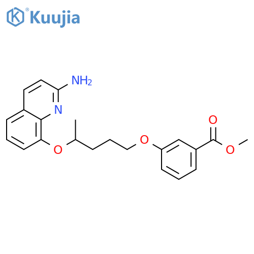 Benzoic acid, 3-[[4-[(2-amino-8-quinolinyl)oxy]pentyl]oxy]-, methyl ester structure