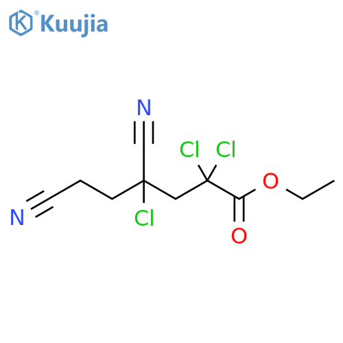Hexanoic acid, 2,2,4-trichloro-4,6-dicyano-, ethyl ester structure