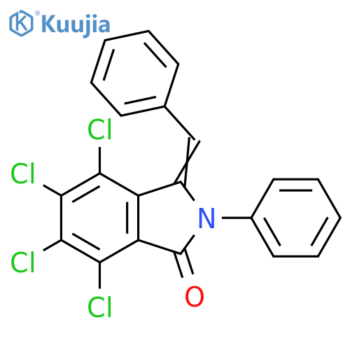 1H-Isoindol-1-one,4,5,6,7-tetrachloro-2,3-dihydro-2-phenyl-3-(phenylmethylene)- structure