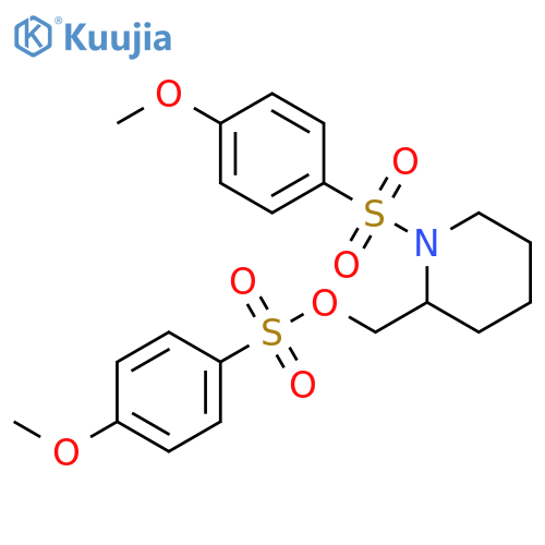 Benzenesulfonic acid, 4-methoxy-,[1-[(4-methoxyphenyl)sulfonyl]-2-piperidinyl]methyl ester structure