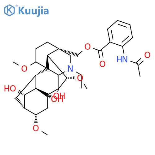 [(1alpha,6beta,10alpha,13alpha,14alpha,16beta,17xi)-20-ethyl-7,8,14-trihydroxy-1,6,16-trimethoxyaconitan-4-yl]methyl 2-(acetylamino)benzoate structure