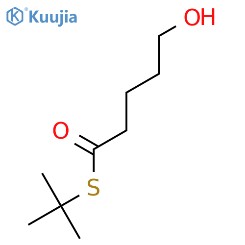 PENTANETHIOIC ACID, 5-HYDROXY-, S-(1,1-DIMETHYLETHYL) ESTER structure