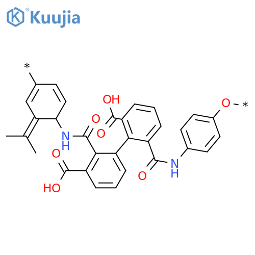 POLY[OXY-1,4-PHENYLENEIMINOCARBONYL(CARBOXYPHENYLENE)(1-METHYLETHYLIDENE)(CARBOXYPHENYLENE)CARBONYLIMINO-1,4-PHENYLENE] structure