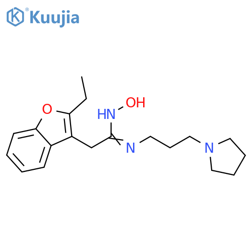 3-Benzofuranethanimidamide,2-ethyl-N-hydroxy-N'-[3-(1-pyrrolidinyl)propyl]- structure