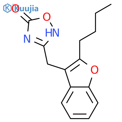 1,2,4-Oxadiazol-5(2H)-one, 3-[(2-butyl-3-benzofuranyl)methyl]- structure