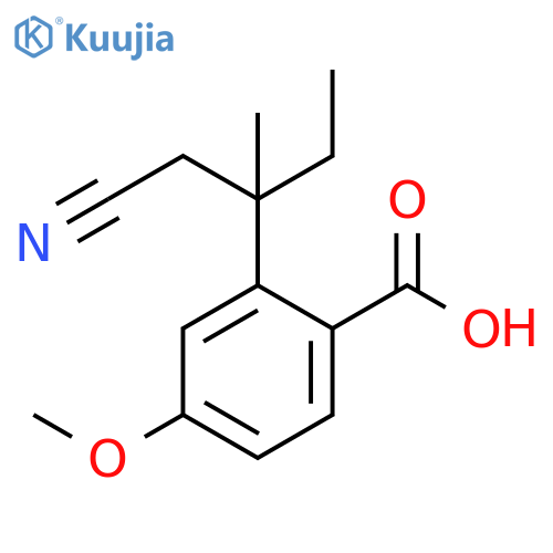 Benzoic acid, 2-[1-(cyanomethyl)-1-methylpropyl]-4-methoxy- structure