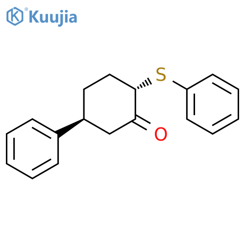 Cyclohexanone, 5-phenyl-2-(phenylthio)-, trans- structure