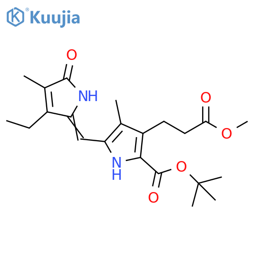 1H-Pyrrole-3-propanoic acid,2-[(1,1-dimethylethoxy)carbonyl]-5-[(3-ethyl-1,5-dihydro-4-methyl-5-oxo-2H-pyrrol-2-ylidene)methyl]-4-methyl-, methyl ester structure
