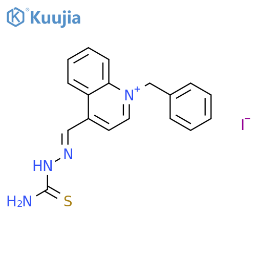 Quinolinium,4-[[(aminothioxomethyl)hydrazono]methyl]-1-(phenylmethyl)-, iodide structure