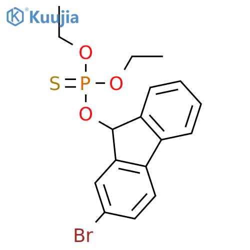 Phosphorothioic acid, O-(2-bromo-9H-fluoren-9-yl) O,O-diethyl ester structure