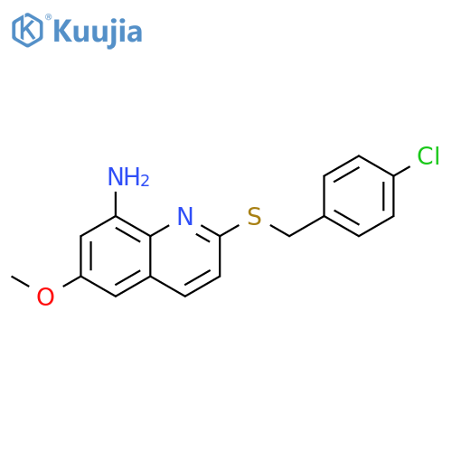 8-Quinolinamine, 2-[[(4-chlorophenyl)methyl]thio]-6-methoxy- structure