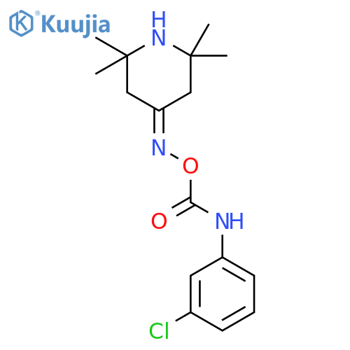 4-PIPERIDINONE, 2,2,6,6-TETRAMETHYL-, O-[[(3-CHLOROPHENYL)AMINO]CARBONYL]OXIME structure