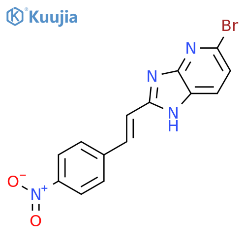 1H-IMIDAZO[4,5-B]PYRIDINE, 5-BROMO-2-[2-(4-NITROPHENYL)ETHENYL]- structure