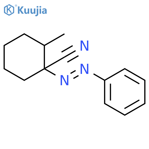 CYCLOHEXANECARBONITRILE, 2-METHYL-1-(PHENYLAZO)- structure