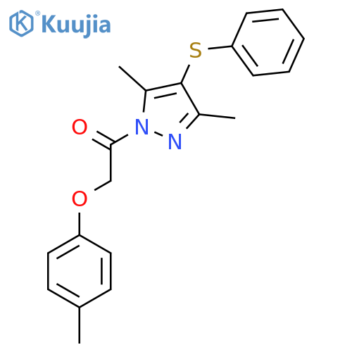 1-3,5-dimethyl-4-(phenylsulfanyl)-1H-pyrazol-1-yl-2-(4-methylphenoxy)ethan-1-one structure