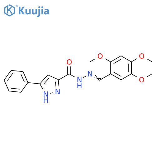 3-phenyl-N'-(1E)-(2,4,5-trimethoxyphenyl)methylidene-1H-pyrazole-5-carbohydrazide structure