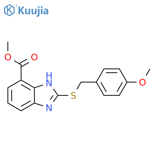1H-Benzimidazole-4-carboxylic acid,2-[[(4-methoxyphenyl)methyl]thio]-, methyl ester structure