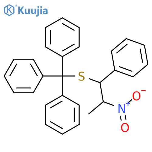 Benzene, 1,1',1''-[[(2-nitro-1-phenylpropyl)thio]methylidyne]tris- structure